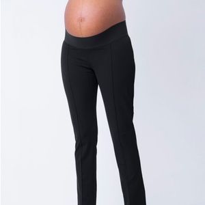 Slim leg black maternity pants - under bump